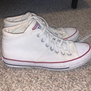 Mid top white converse all star women's size 9